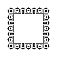 Ornamental Geometric Square Border Pattern Design with Symmetrical Shapes vector