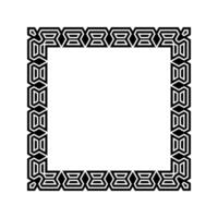Ornamental Geometric Square Border Pattern Design with Symmetrical Shapes vector