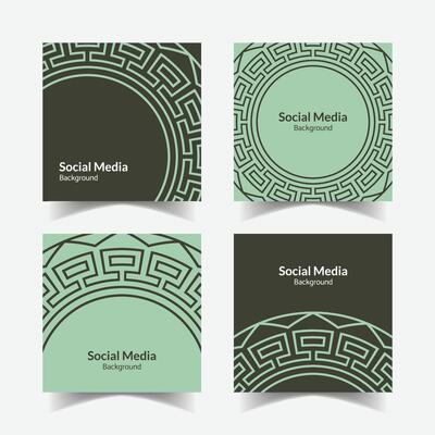 Ornamental pattern background square template design