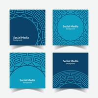 Ornamental pattern background square template design vector