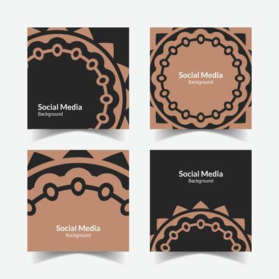 Ornamental pattern background square template design