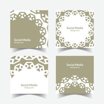 Ornamental pattern background square template design