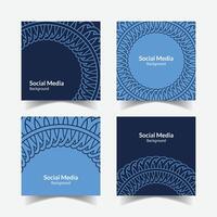 Ornamental pattern background square template design vector