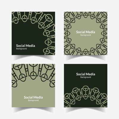 Ornamental pattern background square template design