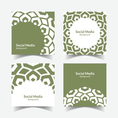 Ornamental pattern background square template design