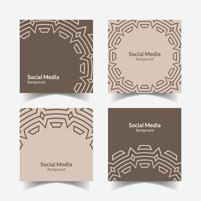 Ornamental pattern background square template design