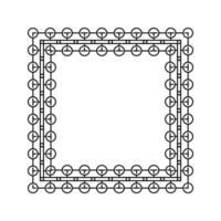Ornamental Geometric Square Border Pattern Design with Symmetrical Shapes vector