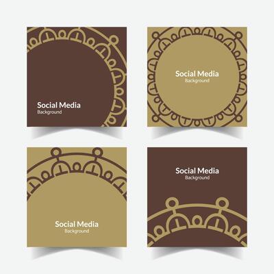 Ornamental pattern background square template design