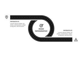 Road concept for infographic with 2 steps, options, parts or processes. Business data visualization. vector