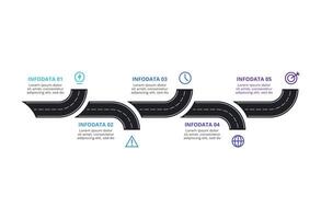 Creative concept for infographic with 5 steps, options, parts or processes. Business data visualization. vector