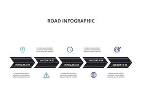Creative concept for infographic with 5 steps, options, parts or processes. Business data visualization. vector