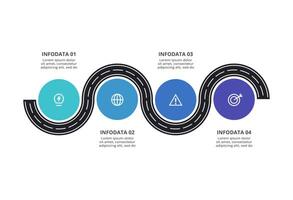 Creative concept for infographic with 4 steps, options, parts or processes. Business data visualization. vector