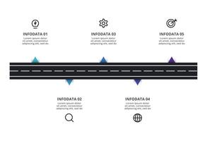 Creative concept for infographic with 5 steps, options, parts or processes. Business data visualization. vector