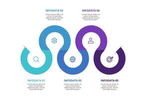 Creative concept for infographic with 5 steps, options, parts or processes. Business data visualization. vector