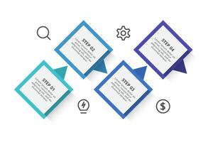 Rectangles infographic with 4 steps, options, parts or processes. Business data visualization. vector