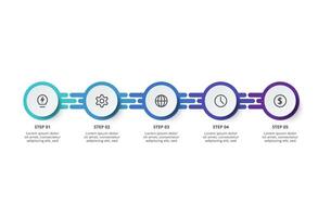 Creative concept for infographic with 5 steps, options, parts or processes. Business data visualization. vector