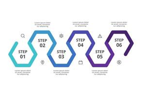 Creative concept for infographic with 6 steps, options, parts or processes. Business data visualization. vector