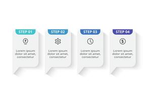 Rectangles infographic with 4 steps, options, parts or processes. Business data visualization. vector