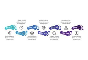 Creative concept for infographic with 7 steps, options, parts or processes. Business data visualization. vector