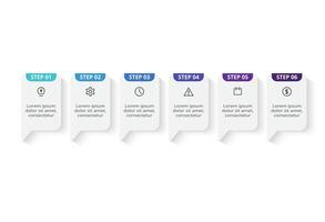 Rectangles infographic with 6 steps, options, parts or processes. Business data visualization. vector