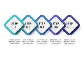 Creative concept for infographic with 5 steps, options, parts or processes. Business data visualization. vector
