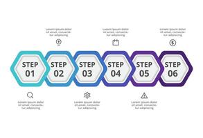 Creative concept for infographic with 6 steps, options, parts or processes. Business data visualization. vector