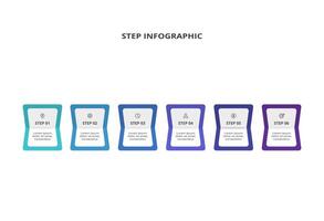 Rectangles infographic with 6 steps, options, parts or processes. Business data visualization. vector