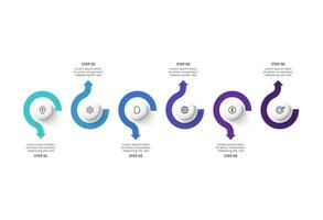 Creative concept for infographic with 6 steps, options, parts or processes. Business data visualization. vector
