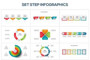 Set creative concept for infographic with 3, 4, 5, 6 steps, options, parts or processes. vector