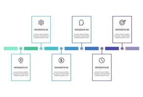Rectangles infographic with 6 steps, options, parts or processes. Business data visualization. vector