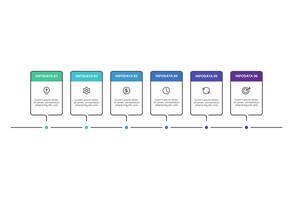 Rectangles infographic with 6 steps, options, parts or processes. Business data visualization. vector