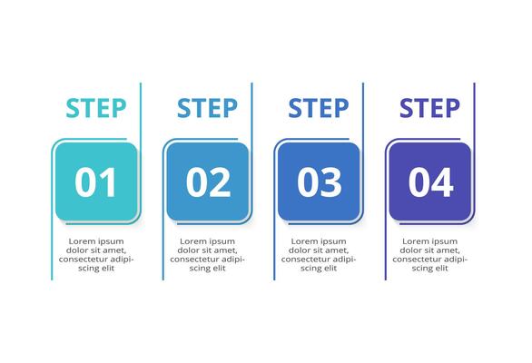 Rectangles infographic with 4 steps, options, parts or processes. Business data visualization.