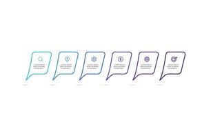 Rectangles infographic with 6 steps, options, parts or processes. Business data visualization. vector