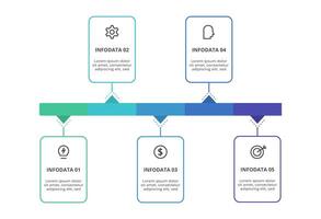 Rectangles infographic with 5 steps, options, parts or processes. Business data visualization. vector