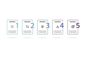 Rectangles infographic with 5 steps, options, parts or processes. Business data visualization. vector