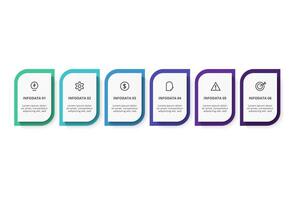 Rectangles infographic with 6 steps, options, parts or processes. Business data visualization. vector