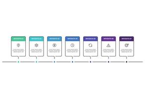 Rectangles infographic with 7 steps, options, parts or processes. Business data visualization. vector