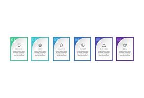 Rectangles infographic with 6 steps, options, parts or processes. Business data visualization. vector