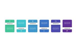 Rectangles infographic with 6 steps, options, parts or processes. Business data visualization. vector