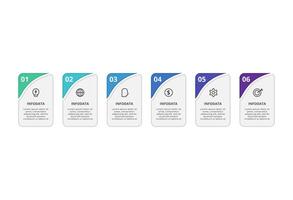 Rectangles infographic with 6 steps, options, parts or processes. Business data visualization. vector