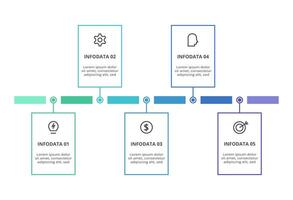 Rectangles infographic with 5 steps, options, parts or processes. Business data visualization. vector
