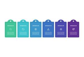 Rectangles infographic with 6 steps, options, parts or processes. Business data visualization. vector