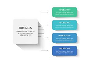 Rectangles infographic with 4 steps, options, parts or processes. Business data visualization. vector