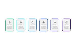 Rectangles infographic with 6 steps, options, parts or processes. Business data visualization. vector
