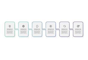 Rectangles infographic with 6 steps, options, parts or processes. Business data visualization. vector