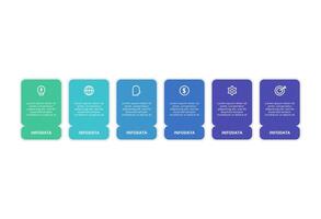 Rectangles infographic with 6 steps, options, parts or processes. Business data visualization. vector