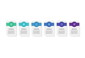 Creative concept for infographic with 6 steps, options, parts or processes. Business data visualization. vector