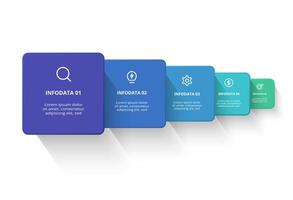 Creative concept for infographic with 5 steps, options, parts or processes. Business data visualization. vector