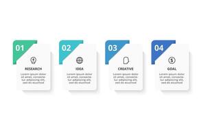 Creative concept for infographic with 4 steps, options, parts or processes. Business data visualization. vector