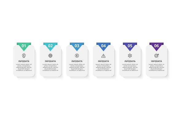 Creative concept for infographic with 6 steps, options, parts or processes. Business data visualization.